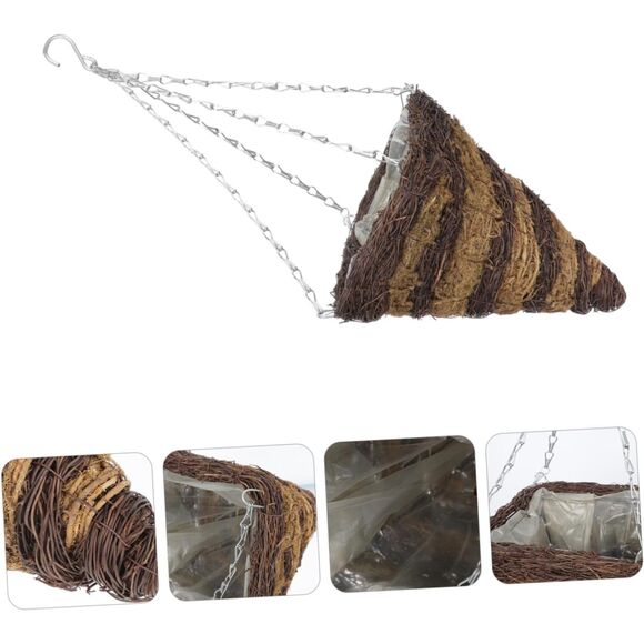 Hanging Planter Hanging Chain Basket Orchid Rattan Hanging Basket Indoor Outdoor - Picture 4 of 9